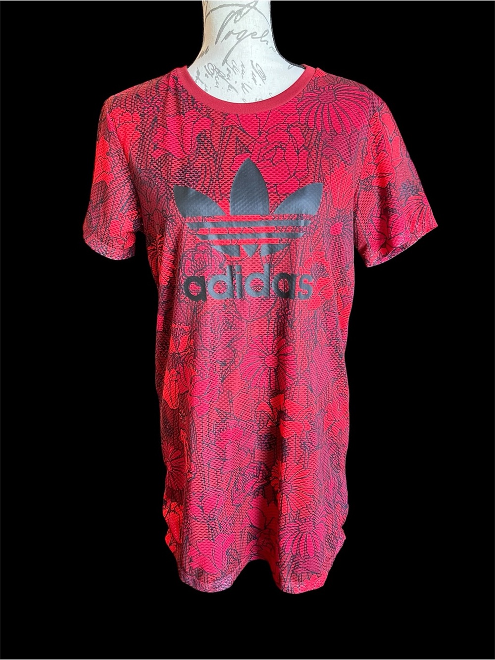 Adidas Red Floral Graphic Women’s mini dress size extra small XS